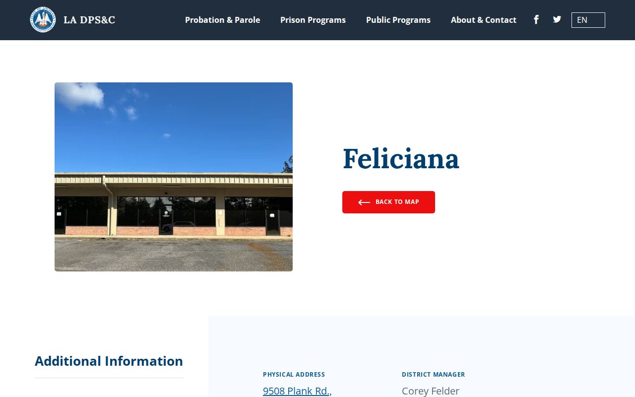 East Feliciana Parish probation and parole office details