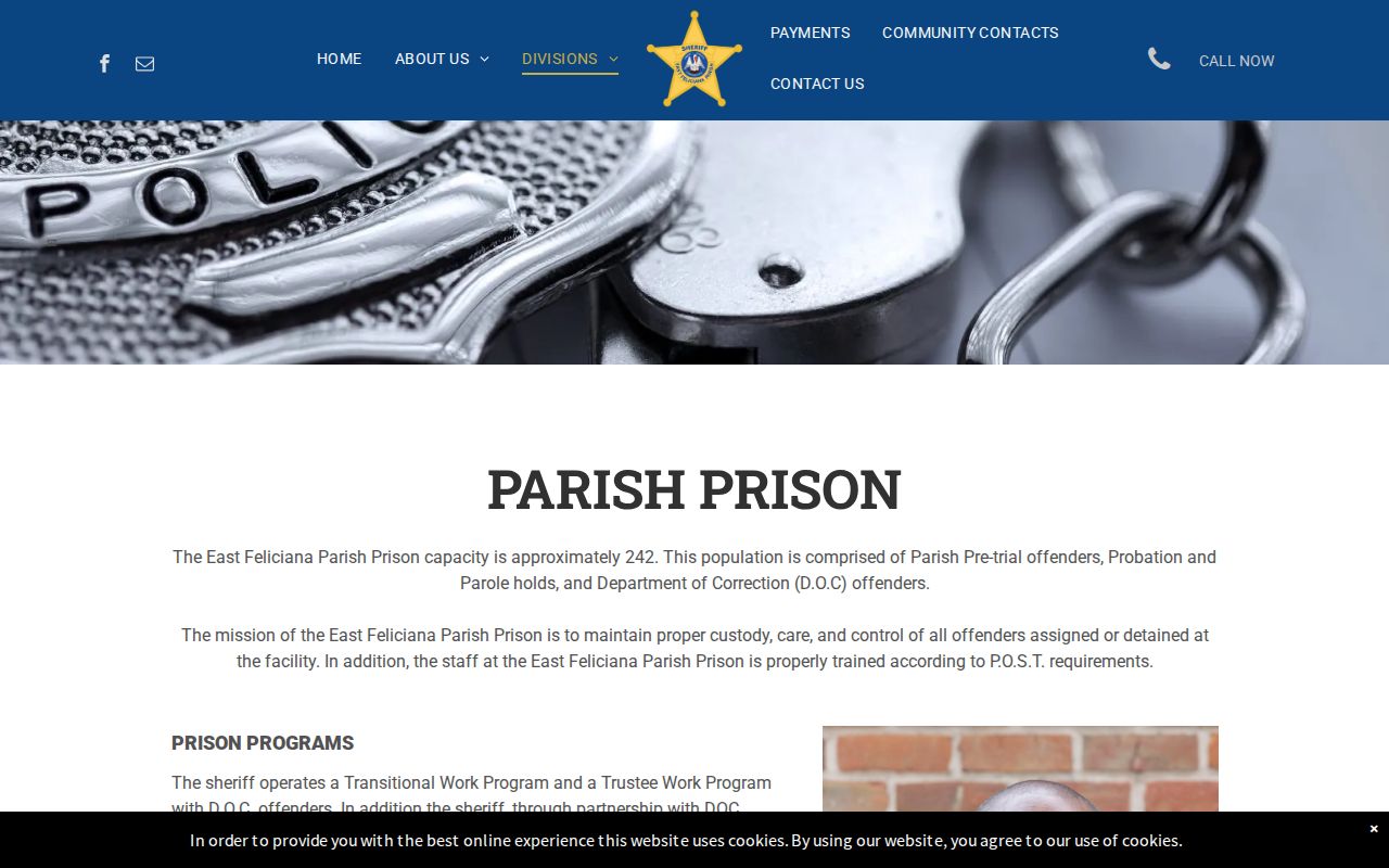 East Feliciana Parish Prison and transitional work release information